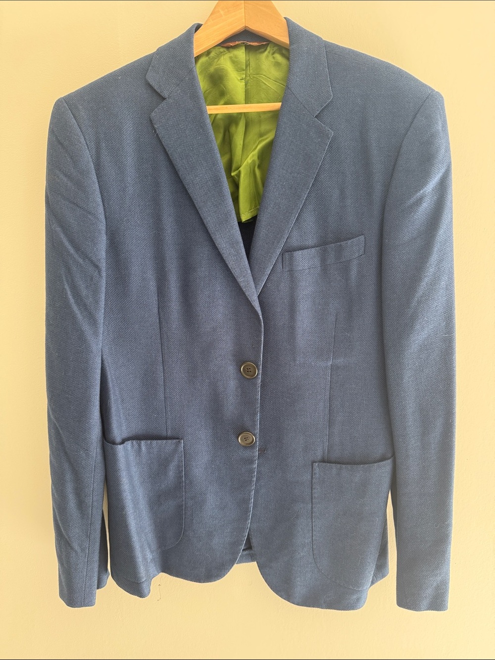 Men's Navy Sport Coat Blazer with Contrast Lining